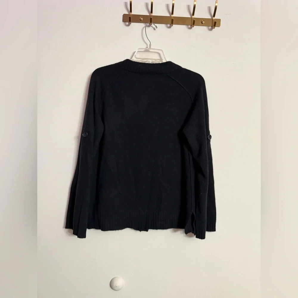 MICHAEL KORS Classic Black Cardigan 100% Cashmere Sweater XS